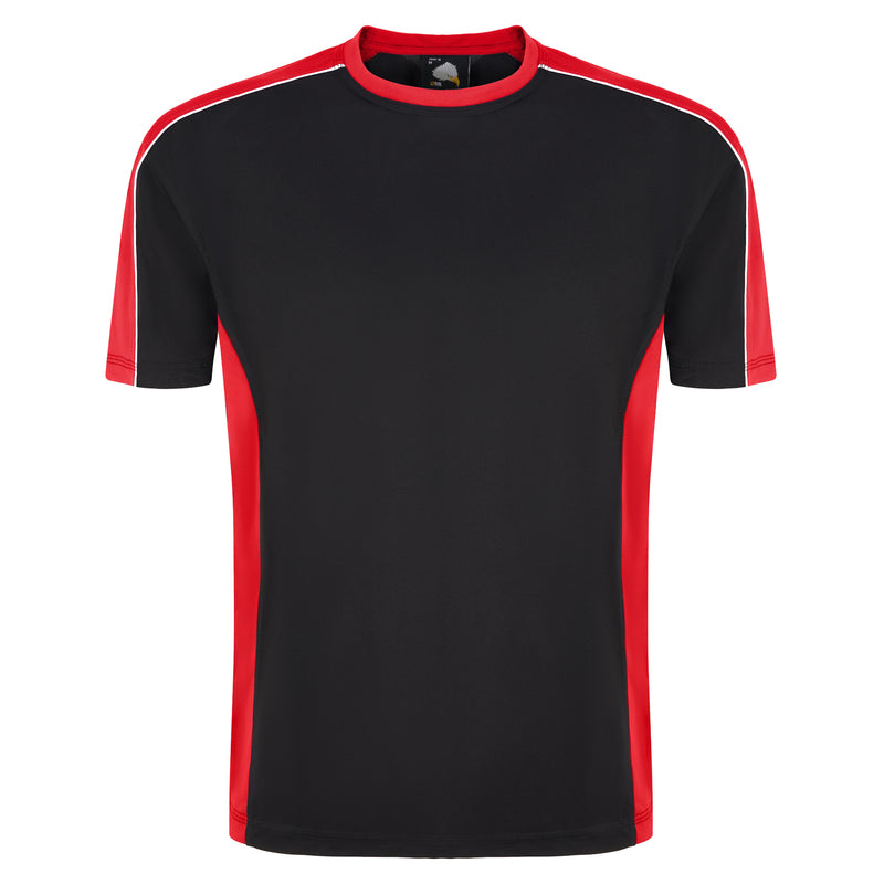 Load image into Gallery viewer, Avocet Wicking T-Shirt Black/Red 200GSM