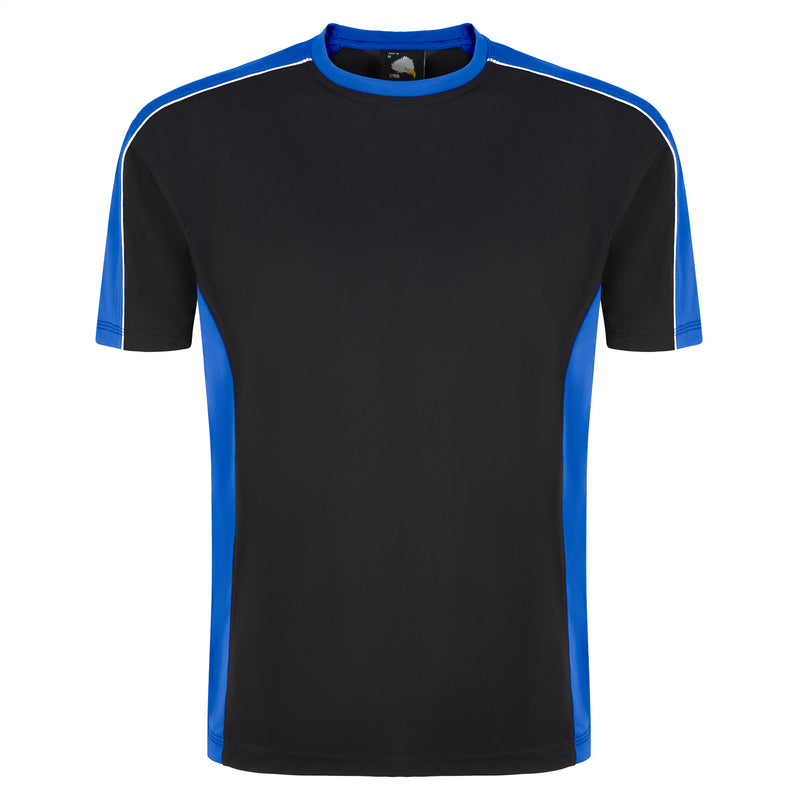 Load image into Gallery viewer, Avocet Wicking T-Shirt Black/Royal Blue 200GSM
