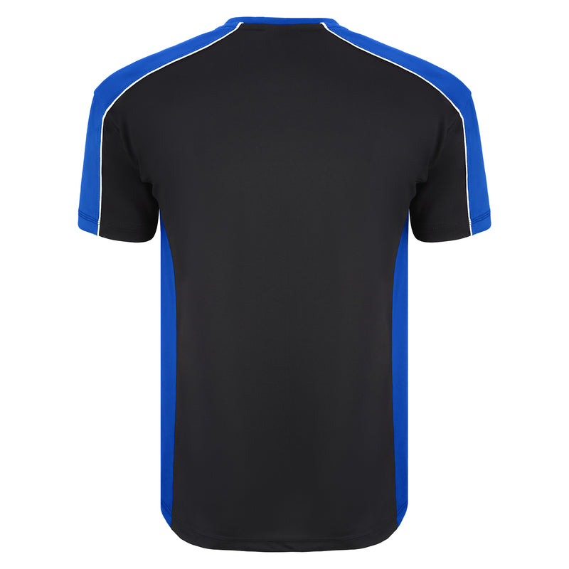 Load image into Gallery viewer, Avocet Wicking T-Shirt Black/Royal Blue 200GSM