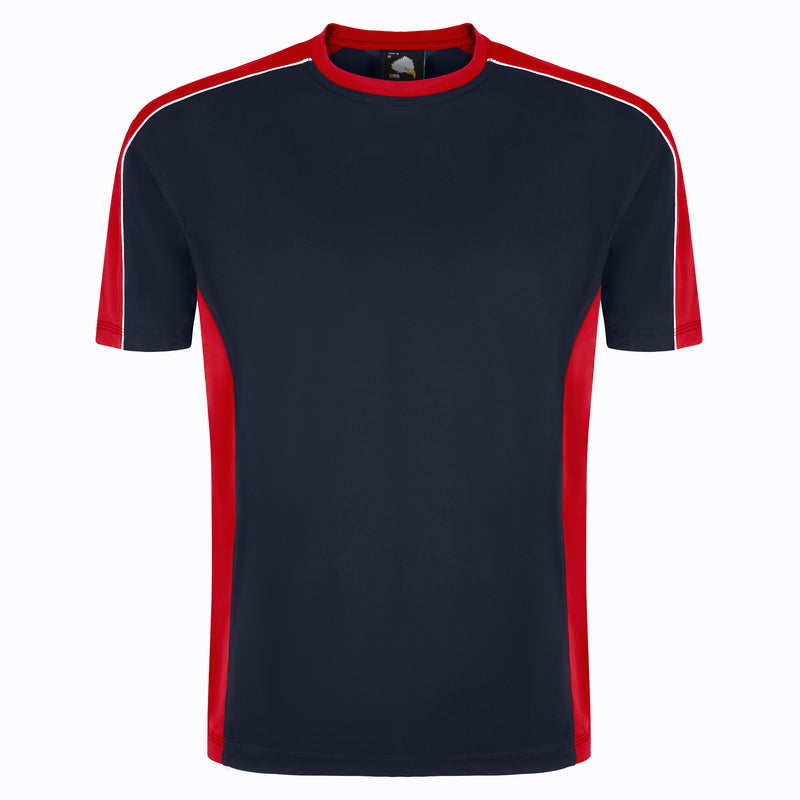 Load image into Gallery viewer, Avocet Wicking T-Shirt Navy/Red 200GSM