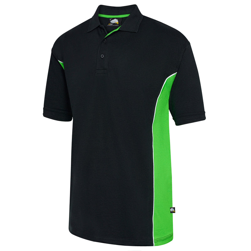 Load image into Gallery viewer, Silverswift Poloshirt Black/Lime Green 220GSM