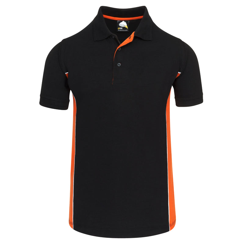 Load image into Gallery viewer, Silverswift Poloshirt Black/Orange 220GSM