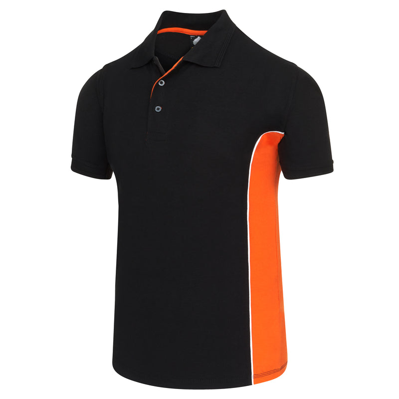 Load image into Gallery viewer, Silverswift Poloshirt Black/Orange 220GSM