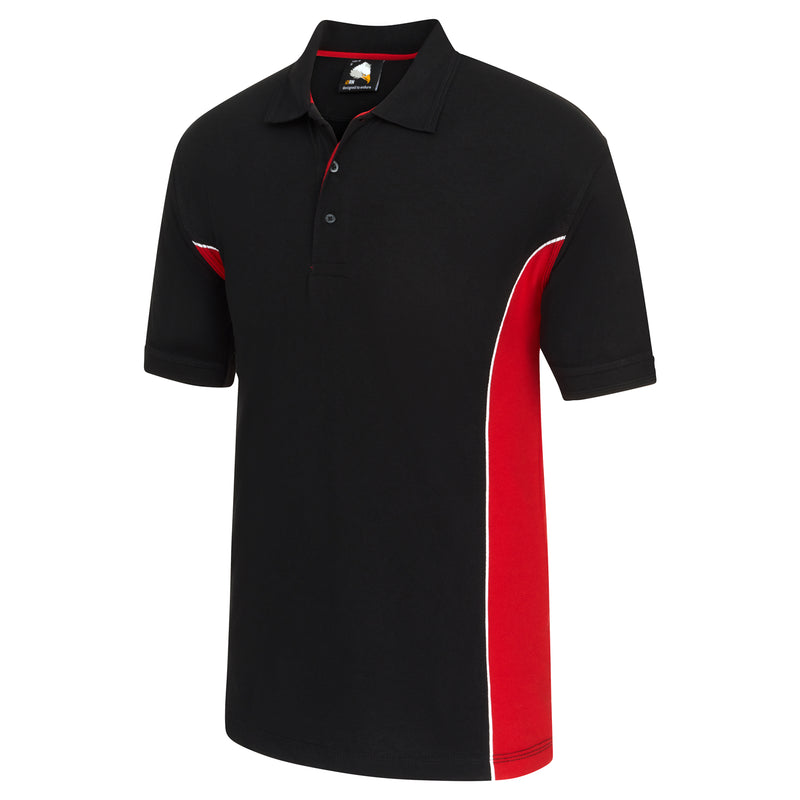 Load image into Gallery viewer, Silverswift Poloshirt Black/Red 220GSM