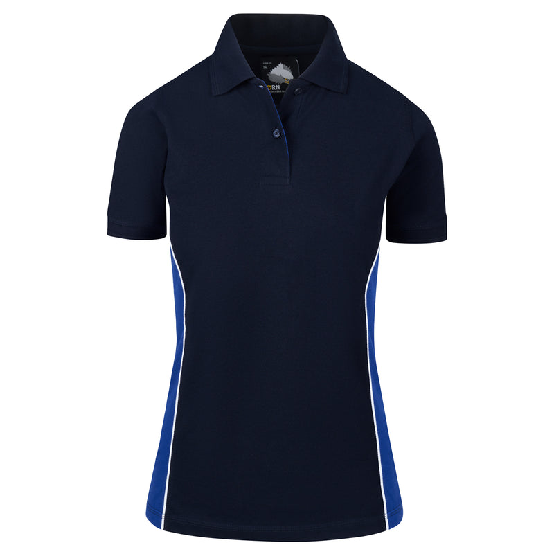 Load image into Gallery viewer, Silverswift Ladies Poloshirt Navy Blue/Royal Blue 220GSM