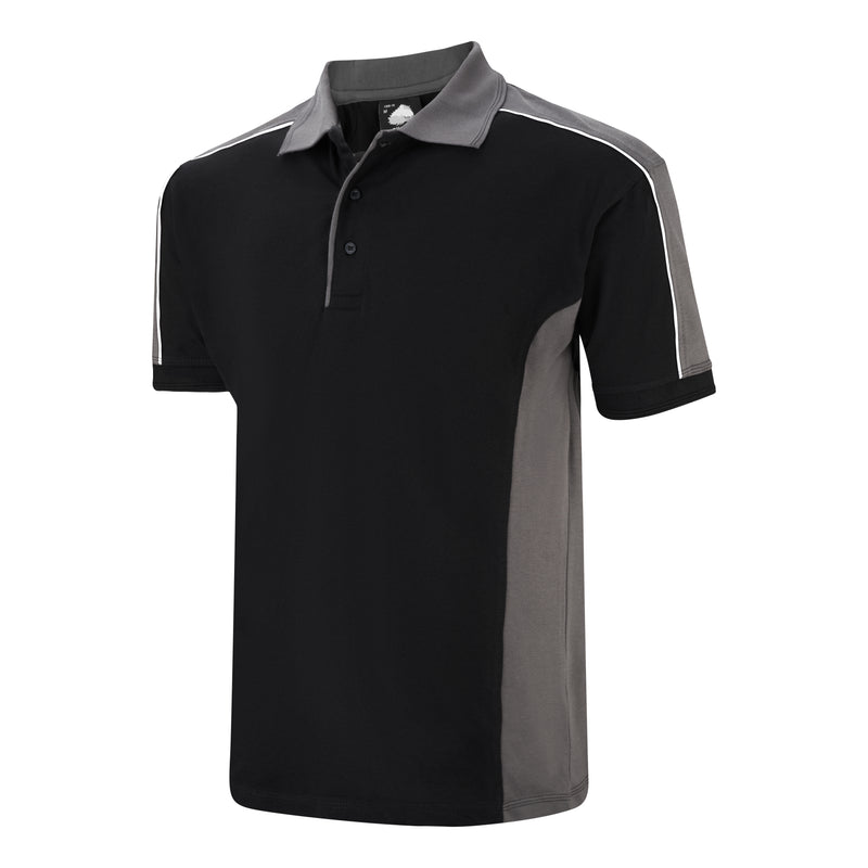 Load image into Gallery viewer, Avocet Poloshirt Black/Graphite 220GSM