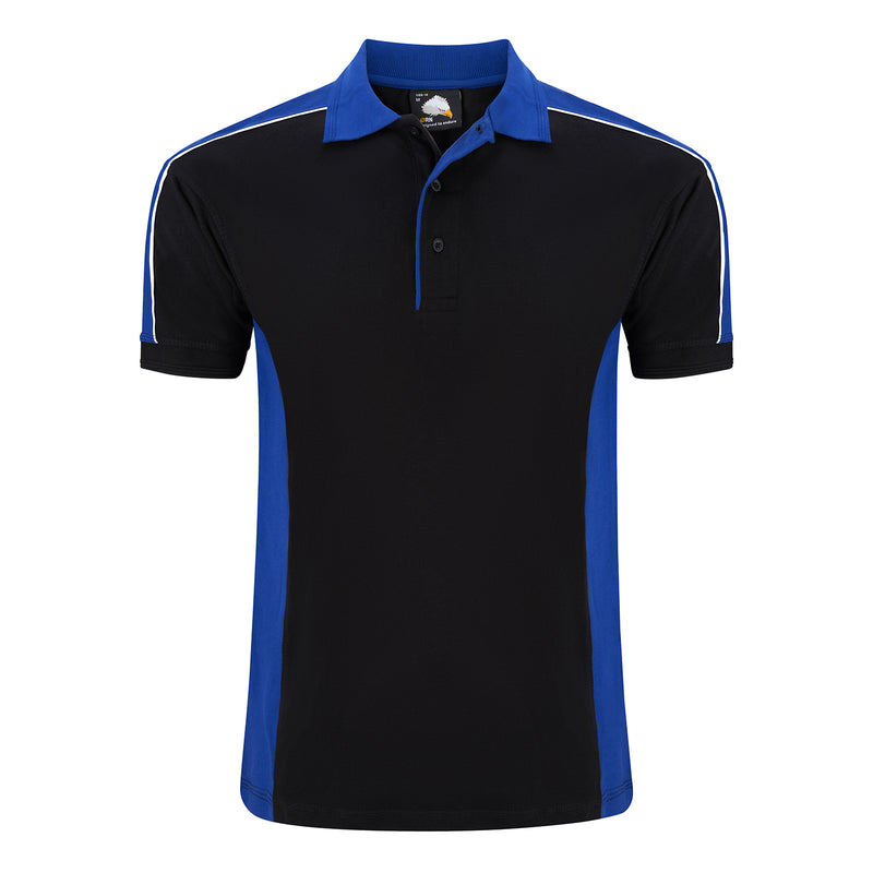 Load image into Gallery viewer, Avocet Poloshirt Black/Royal Blue 220GSM