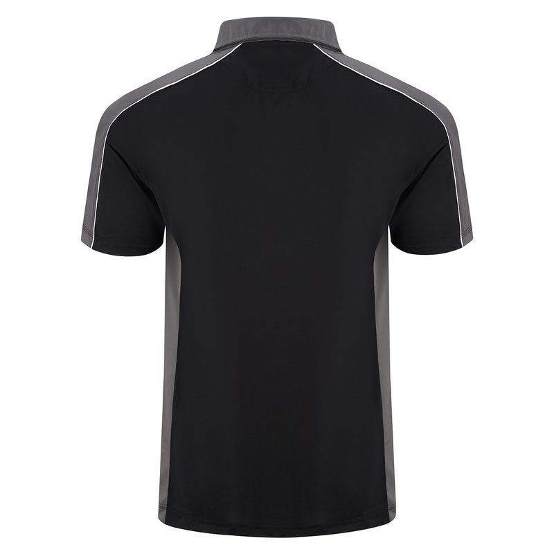 Load image into Gallery viewer, Avocet Wicking Poloshirt Black/Graphite 200GSM
