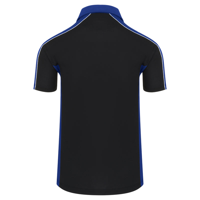 Load image into Gallery viewer, Avocet Wicking Poloshirt Black/Royal Blue 200GSM