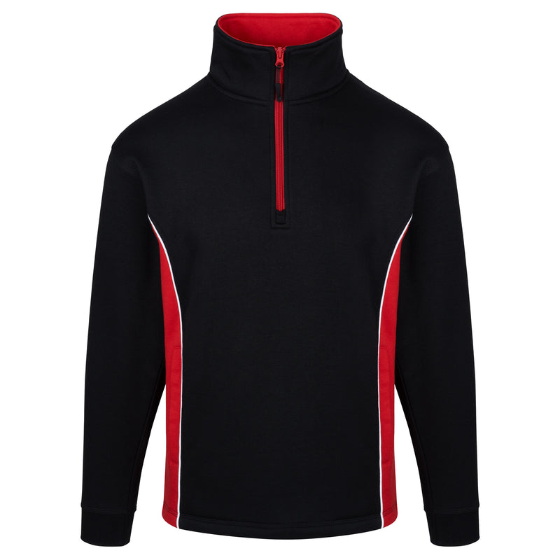 Load image into Gallery viewer, Silverswift Quarter Zip Sweatshirt Black/Red 320gsm