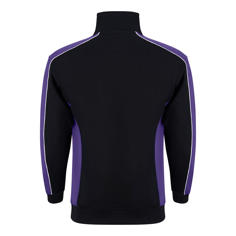 Load image into Gallery viewer, Avocet Quarter Zip Sweatshirt Black/Purple 320gsm