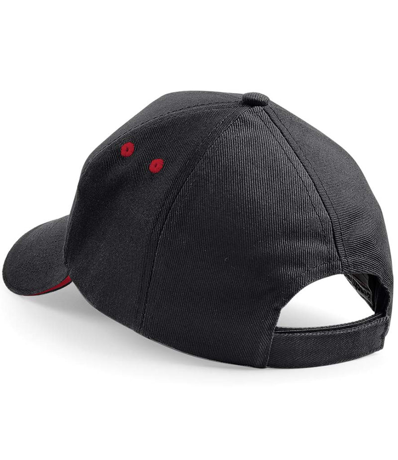 Load image into Gallery viewer, Beechfield 5 Panel Cap Black/Red