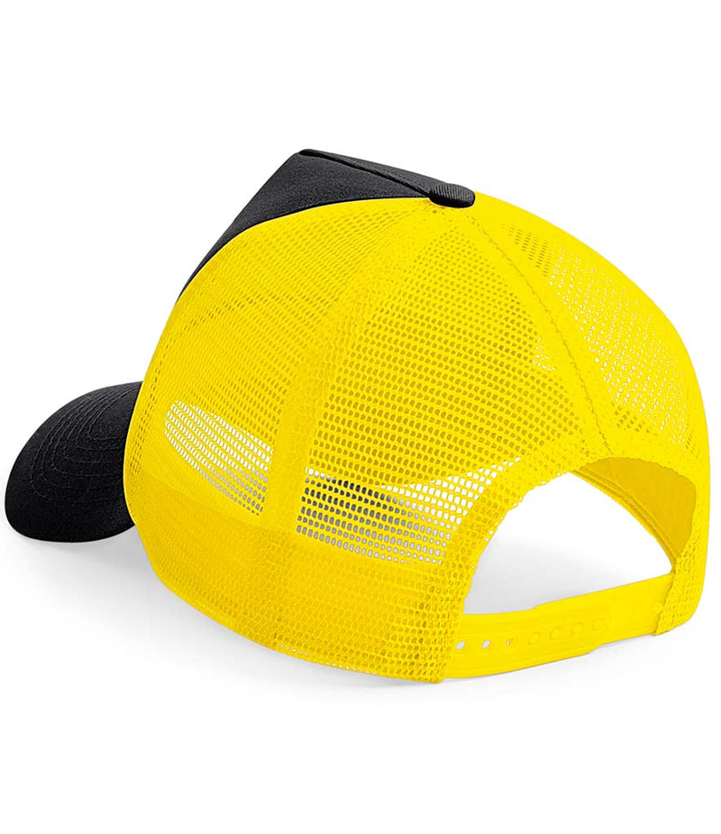 Load image into Gallery viewer, Beechfield Snapback Trucker Cap | Black/Yellow