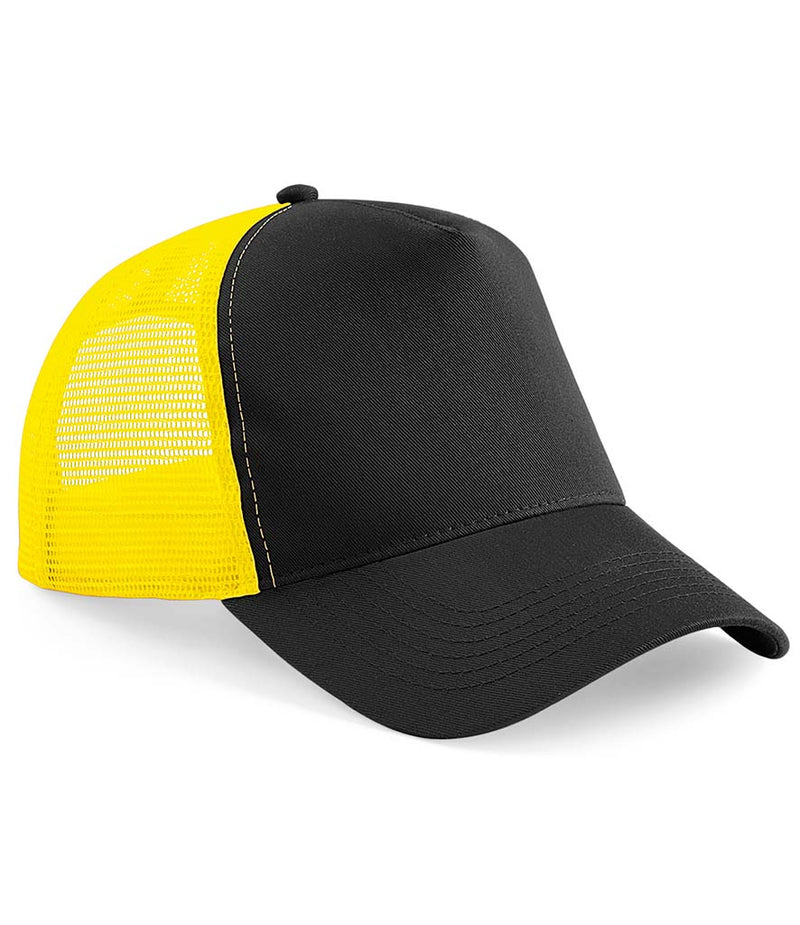 Load image into Gallery viewer, Beechfield Snapback Trucker Cap | Black/Yellow