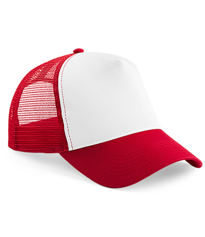 Load image into Gallery viewer, Beechfield Snapback Trucker Cap | Classic Red /White