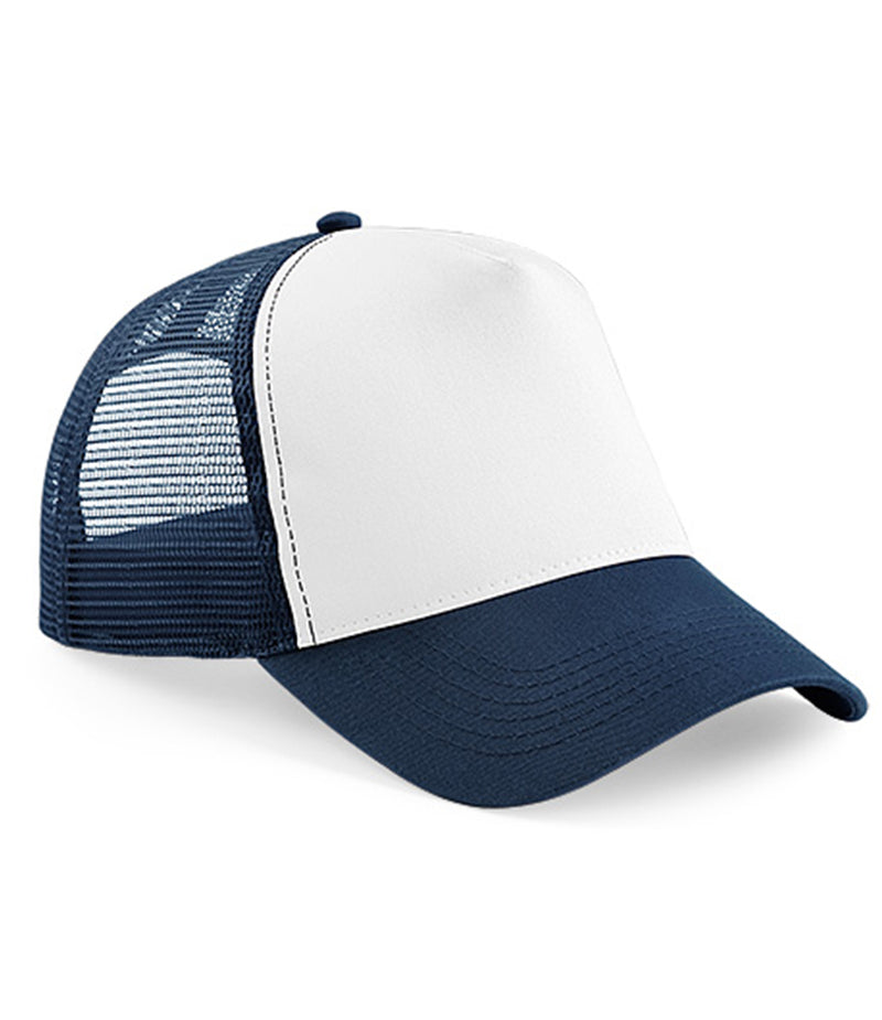 Load image into Gallery viewer, Beechfield Snapback Trucker Cap | French Navy Blue/White