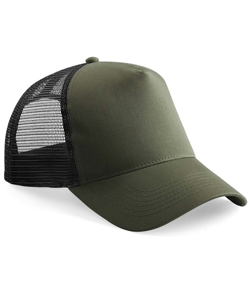 Load image into Gallery viewer, Beechfield Snapback Trucker Cap | Olive Green/Black
