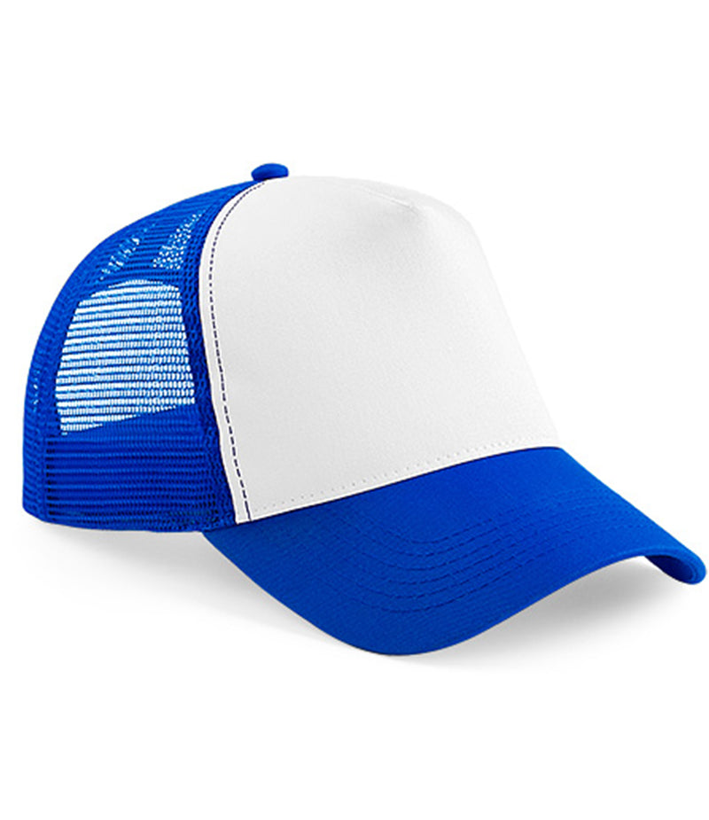 Load image into Gallery viewer, Beechfield Snapback Trucker Cap | Royal Blue/White