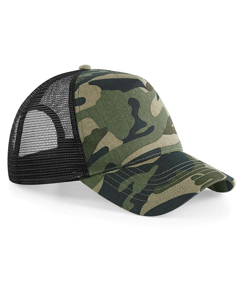 Load image into Gallery viewer, Beechfield Camo Snapback Trucker Cap BB694