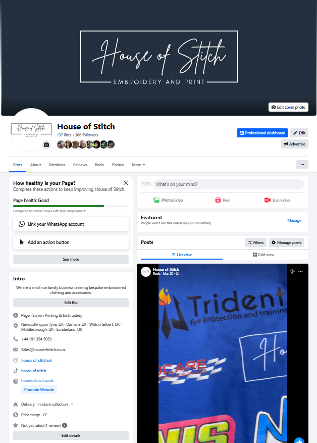 House of Stitch are gaining popularity on Facebook!
