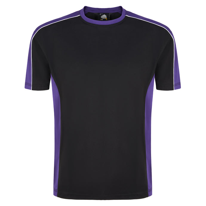 Avocet Wicking T-Shirt Black/Purple 200GSM