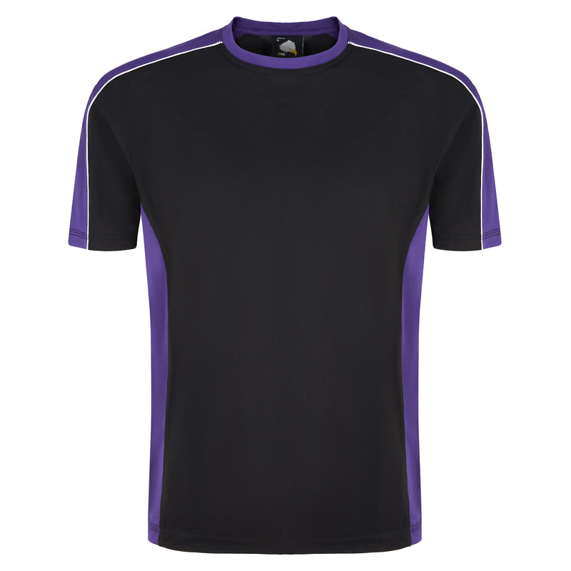 Load image into Gallery viewer, Avocet Wicking T-Shirt Black/Purple 200GSM
