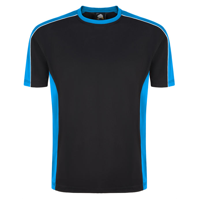 Avocet Wicking T-Shirt Black/Reflex Blue 200GSM