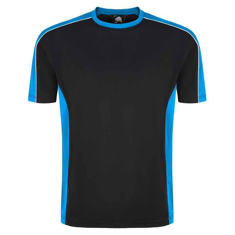 Load image into Gallery viewer, Avocet Wicking T-Shirt Black/Reflex Blue 200GSM
