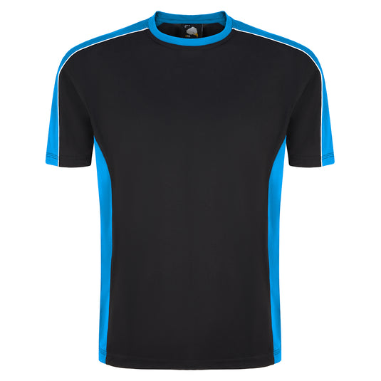 Avocet Wicking T-Shirt Black/Reflex Blue 200GSM