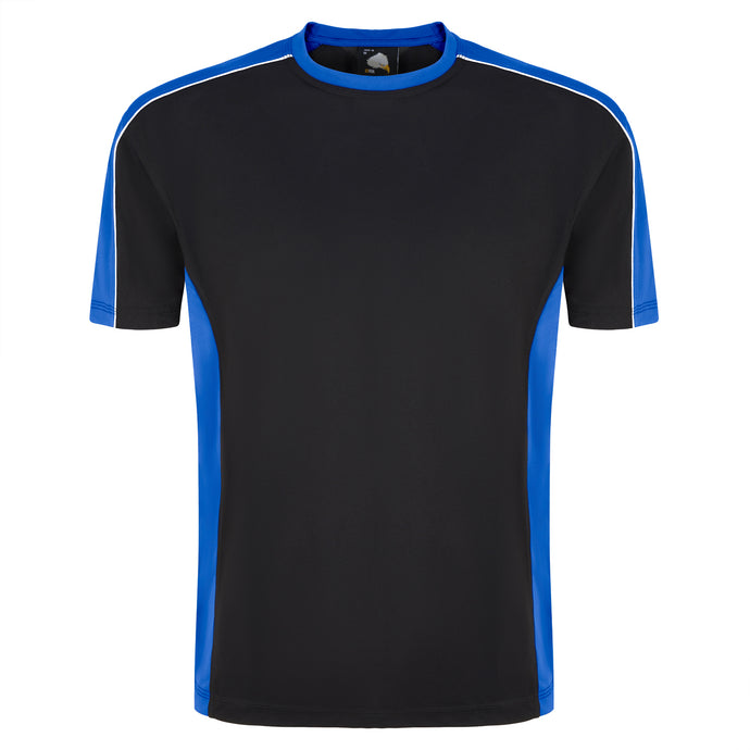 Avocet Wicking T-Shirt Black/Royal Blue 200GSM