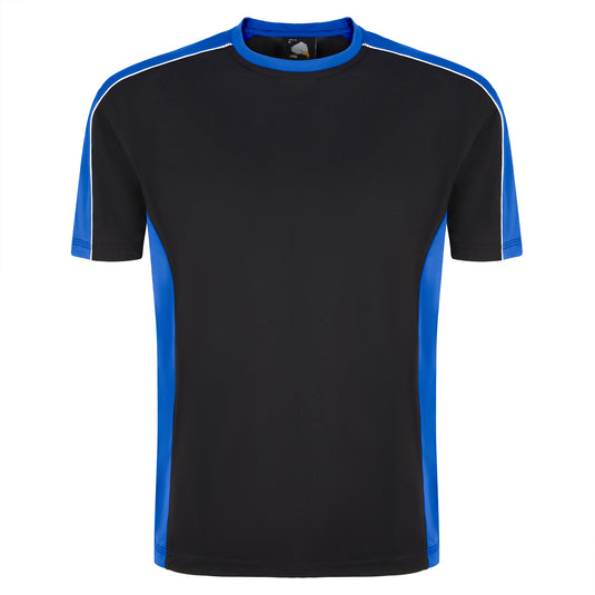 Avocet Wicking T-Shirt Black/Royal Blue 200GSM