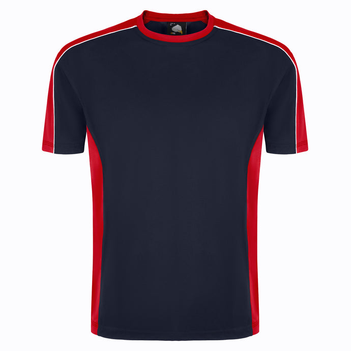 Avocet Wicking T-Shirt Navy/Red 200GSM