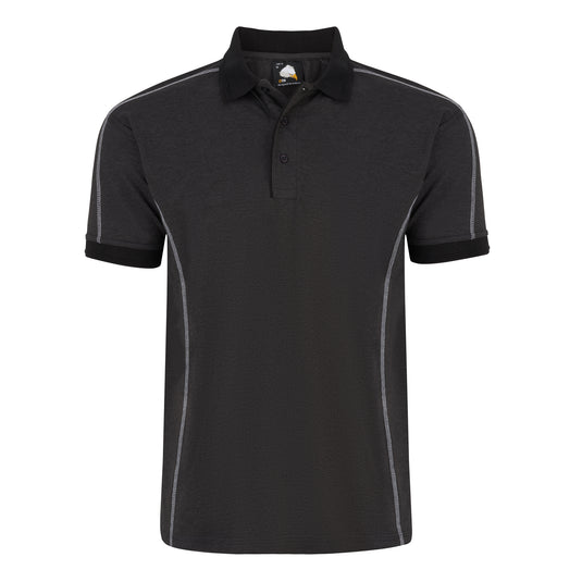 Crane Poloshirt Charcoal Melange/Black 220GSM