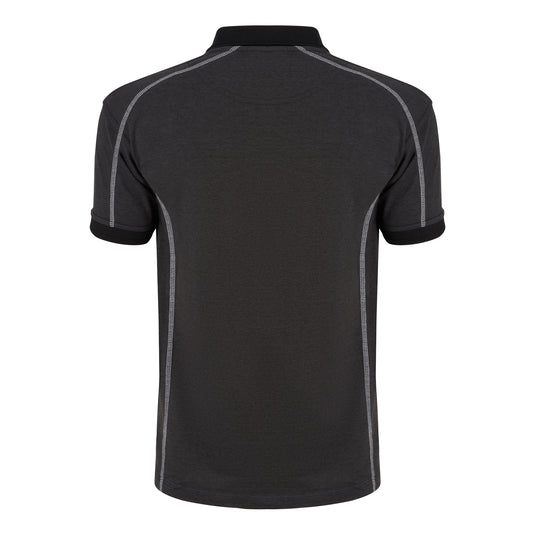 Crane Poloshirt Charcoal Melange/Black 220GSM