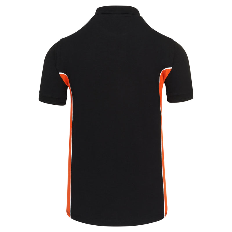 Load image into Gallery viewer, Silverswift Poloshirt Black/Orange 220GSM
