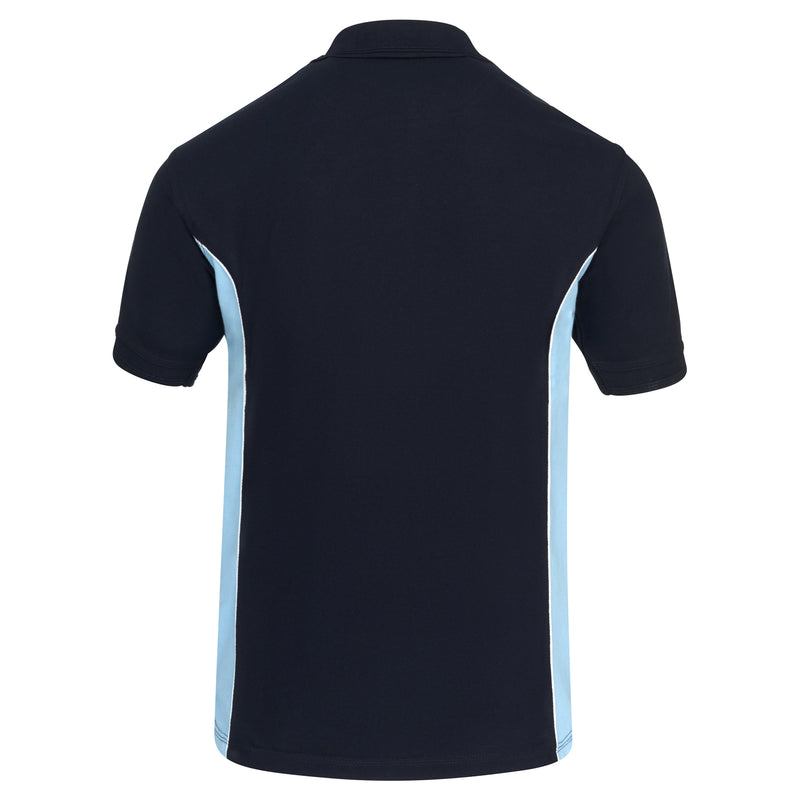 Load image into Gallery viewer, Silverswift Poloshirt Navy/Sky Blue 220GSM
