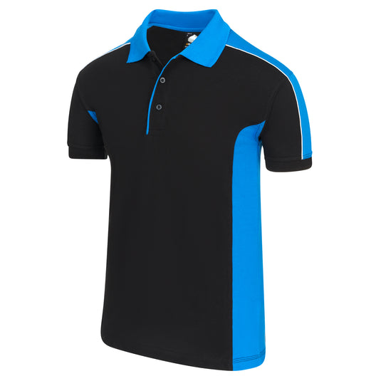 Avocet Poloshirt Black/Reflex Blue 220GSM