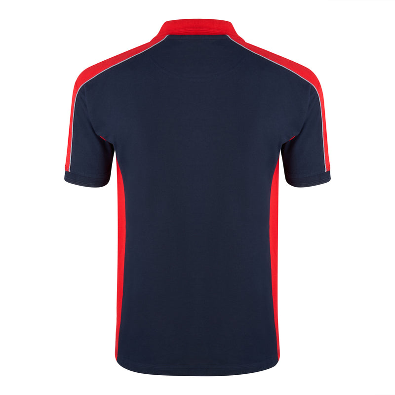 Load image into Gallery viewer, Avocet Poloshirt Navy Blue/Red 220GSM
