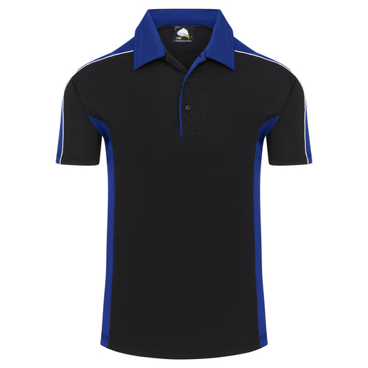 Avocet Wicking Poloshirt Black/Royal Blue 200GSM