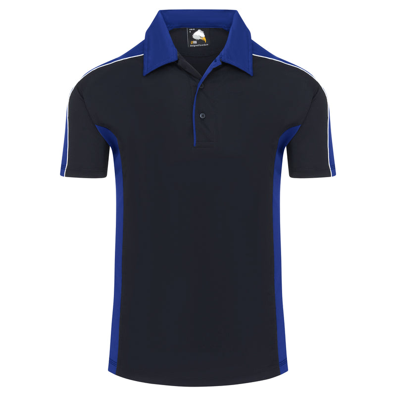 Load image into Gallery viewer, Avocet Wicking Poloshirt Navy/Royal Blue 200GSM
