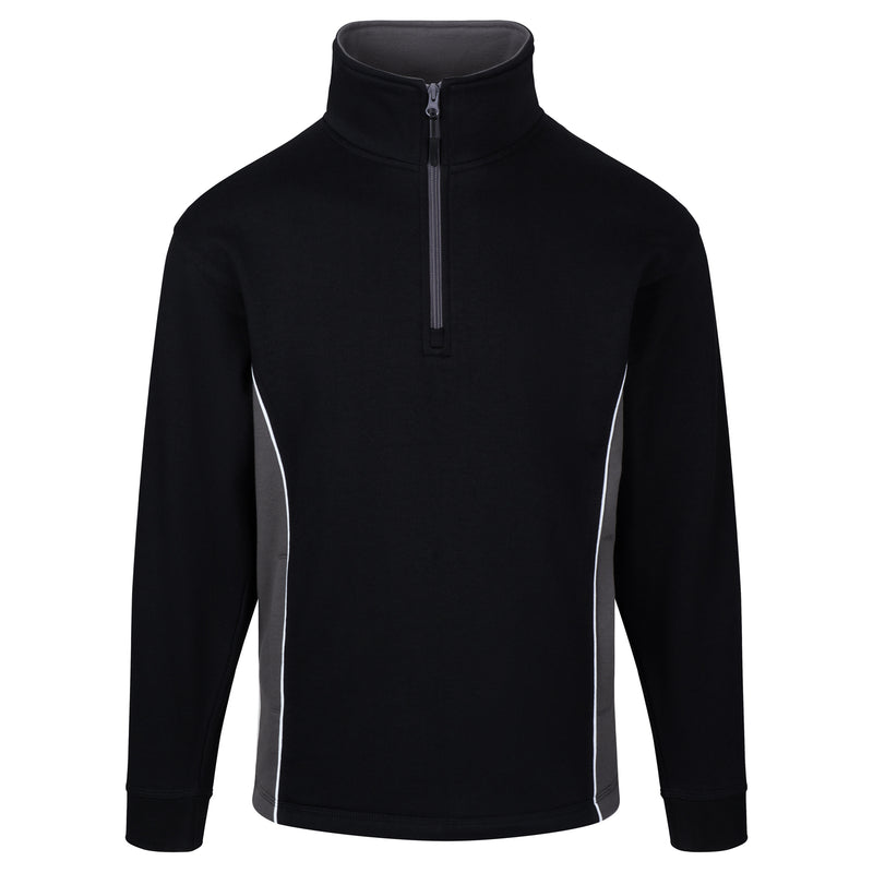 Load image into Gallery viewer, Silverswift Quarter Zip Sweatshirt Black/Grey 320gsm
