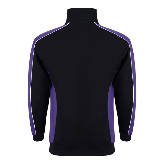 Avocet Quarter Zip Sweatshirt Black/Purple 320gsm