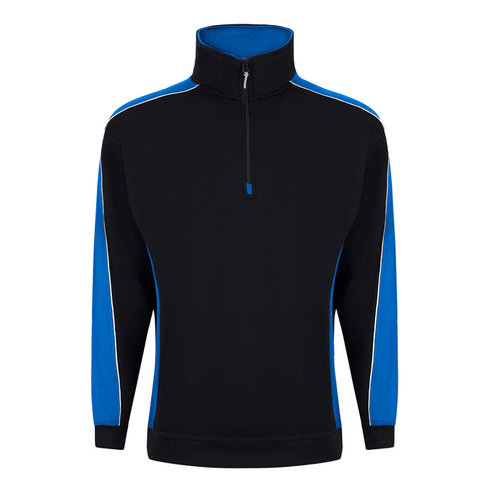 Avocet Quarter Zip Sweatshirt Black/Reflex Blue 320gsm