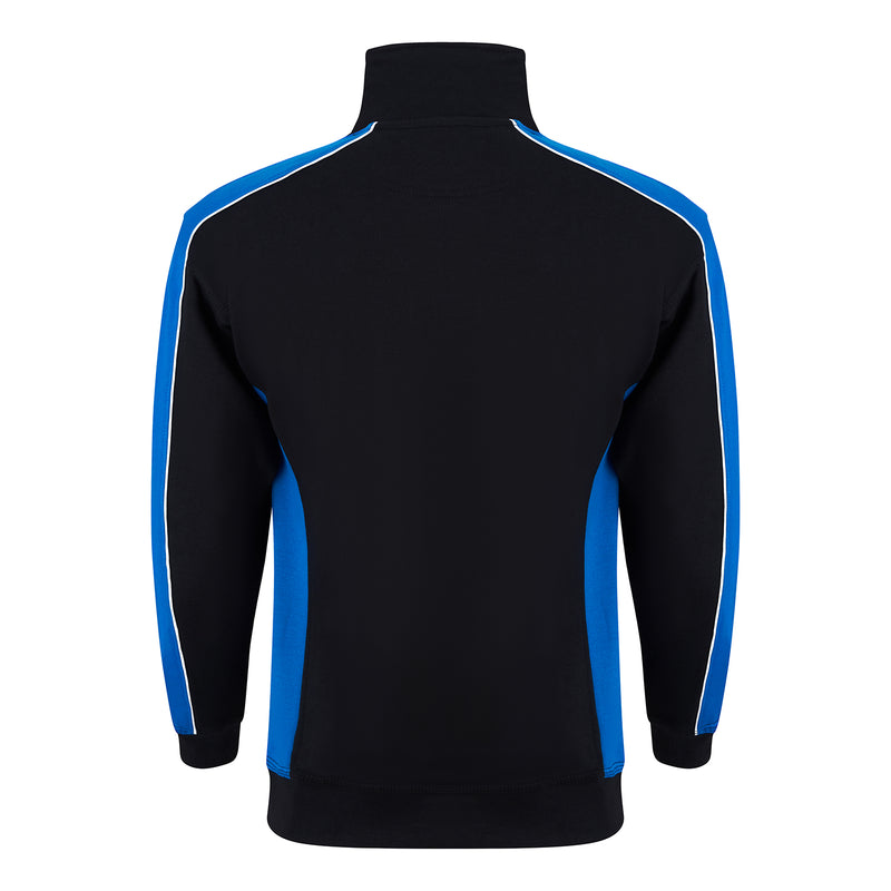 Load image into Gallery viewer, Avocet Quarter Zip Sweatshirt Black/Reflex Blue 320gsm
