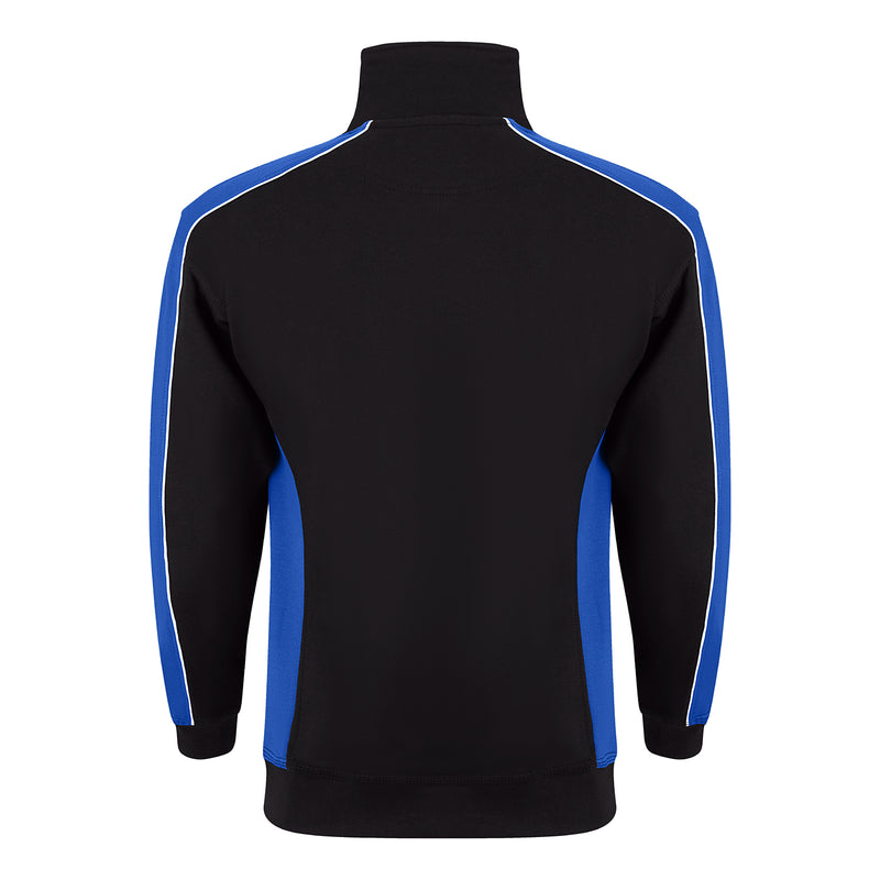 Load image into Gallery viewer, Avocet Quarter Zip Sweatshirt Black/Royal Blue 320gsm

