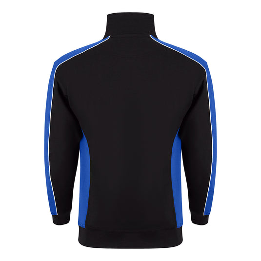 Avocet Quarter Zip Sweatshirt Black/Royal Blue 320gsm