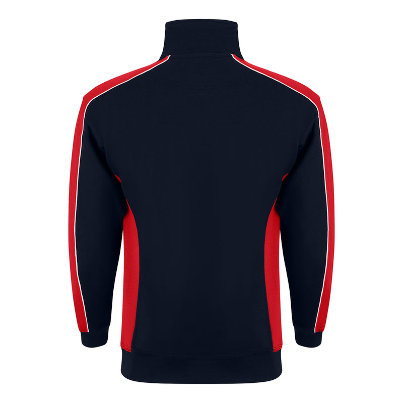 Load image into Gallery viewer, Avocet Quarter Zip Sweatshirt Navy/Red 320gsm
