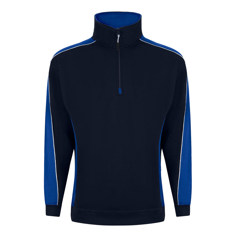 Load image into Gallery viewer, Avocet Quarter Zip Sweatshirt Navy/Royal Blue 320gsm
