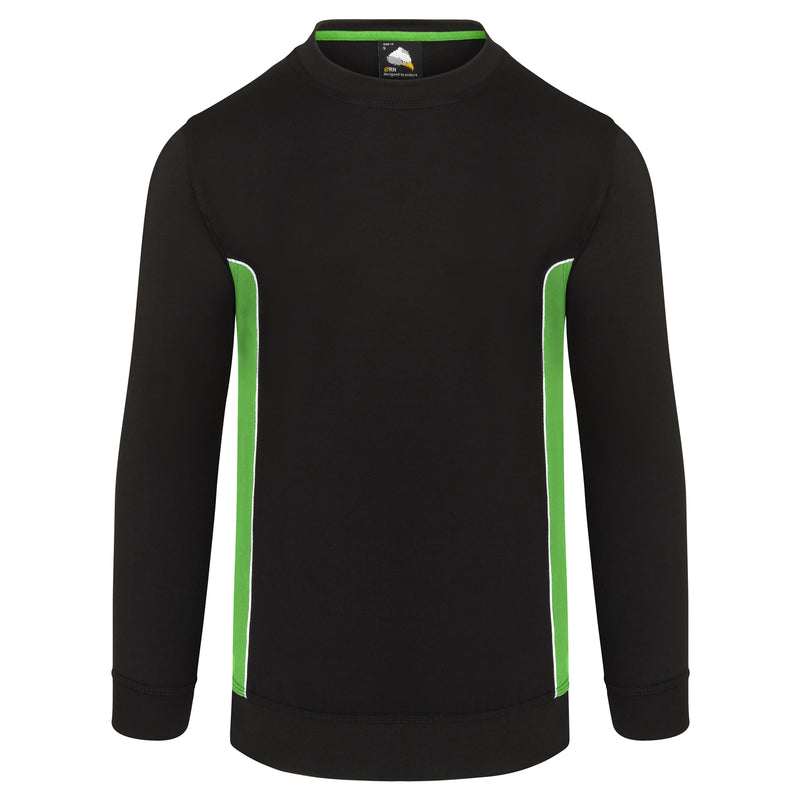 Load image into Gallery viewer, Silverswift Sweatshirt Black/Lime Green 320gsm
