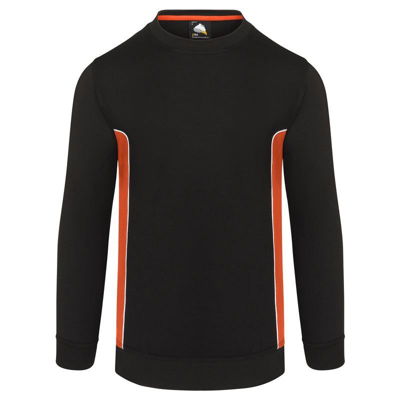 Load image into Gallery viewer, Silverswift Sweatshirt Black/Orange 320gsm

